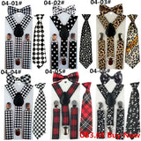 Fashion 3PCS School Boys girls Children Kids brace elastic Suspenders for shirt suspensorio Tie Bowties butterfly  Set TR0001