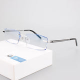 New Trimming Myopia Spectacle Optical Prescription Rimless Eyewear Frame Male Eyeglasses Pure Titanium Eye Glasses 097