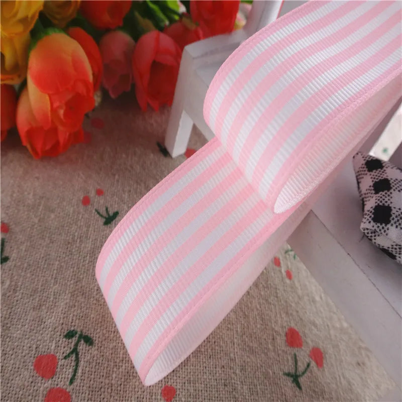 10 yards 1'' 25mm stripe printed grosgrain ribbons cartoon ribbon handmade hair bows YM16100785