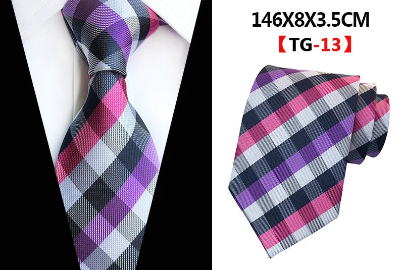 New Design Paisley Plaid Jacquard Woven Silk Mens Ties Neck Tie 8cm Striped Ties for Men Business Suit Business Wedding Party