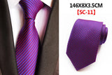 New Striped Silk Tie 8cm Luxury Paisley Necktie Red Bule Purple Polyester Neck Tie For Men Formal Business Wedding Party Ties