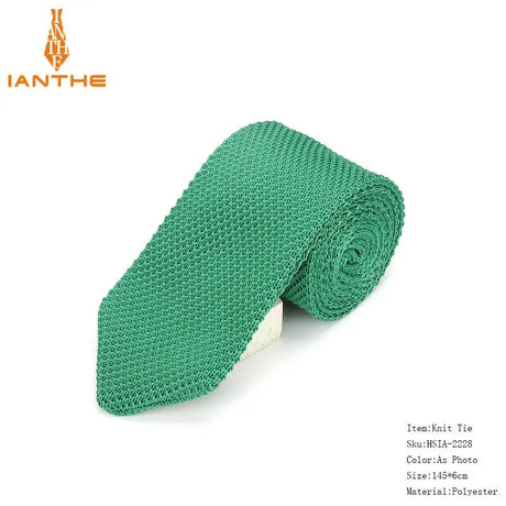 Fashion Slim Neck Tie Wedding Knitt Necktie for Men Skinny Knit Ties Man Gravata Candy Color Navy Narrow Knitted Slim Neckties