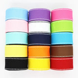 5 Yards Stitch Ribbons 9MM/25MM/38MM White Edge Dotted Line Ribbon For Hair Bows DIY Crafts Handmade Accessories Y19041801