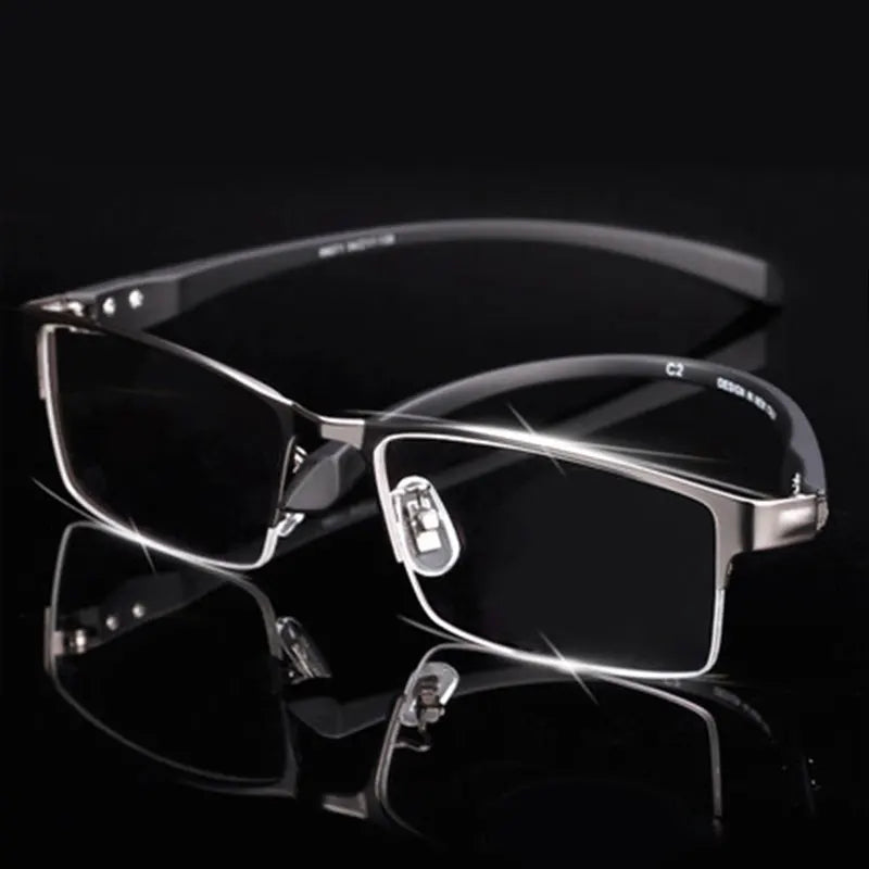 Men Titanium Alloy Eyeglasses Frame for Men Eyewear Flexible Temples Legs IP Electroplating Alloy Material,Full Rim and Half Rim