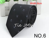 Skull Ties For Men New Casual Slim Classic Polyester Neckties Fashion Man Tie for Wedding Halloween Party Male tie Neckwear