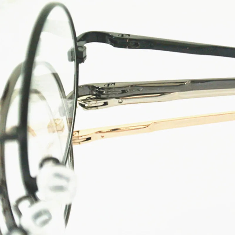 60s Vintage 38mm small Round Eyeglass Frames Spring Hinges myopia Rx able Glasses Spectacles come with Customed clear lenses