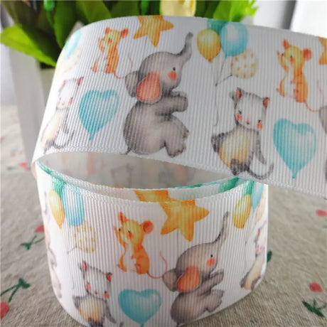 5 yards 1" 25mm,1-1/2" 38mm animals printed grosgrain ribbons DIY hair bows handmade materials,M18091904