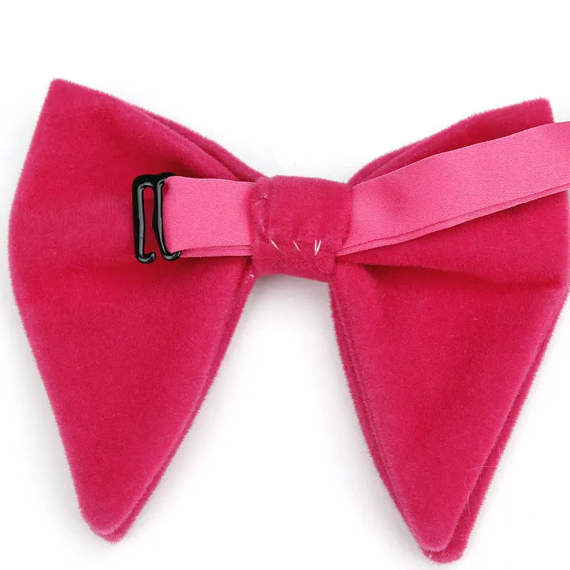 Men's Big Bow Ties For Women Men Micro Suede Bowtie Candy Solid Corduroy Butterfly Soft Lithe Gravata Wedding Party Tie Bowknot