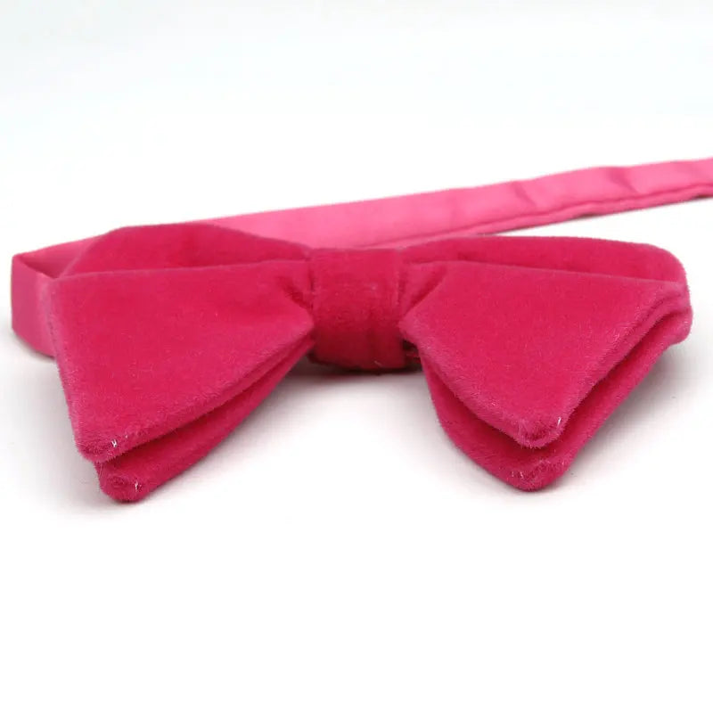 Men's Big Bow Ties For Women Men Micro Suede Bowtie Candy Solid Corduroy Butterfly Soft Lithe Gravata Wedding Party Tie Bowknot