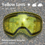 Sunny Cloudy Lens for ski goggles GOG-201 anti-fog UV400 large spherical ski glasses snow goggles eyewear lenses(Only Lens)