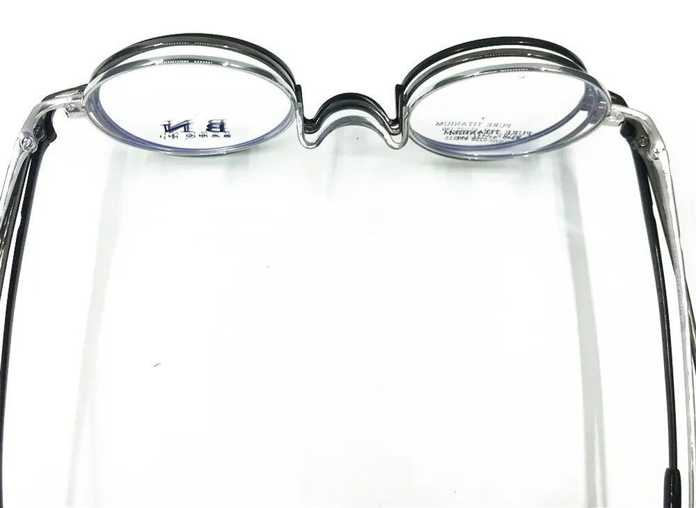 Pure Titanium Vintage 45mm Small Round Eyeglass Frames Full Rim Rx able Glasses