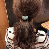 Girls Cute Heart Elastic Hair Bands Korean Hair Ties Hair Bow  Scrunchies Rubber Ponytail Holder Women Hair Accessories
