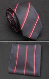 XGVOKH Men Tie Cravat Set Fashion Wedding Ties for Men Hanky Necktie Dot Striped Gravata Jacquard Tie Social Party Accessories