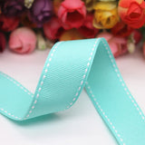 5 Yards Stitch Ribbons 9MM/25MM/38MM White Edge Dotted Line Ribbon For Hair Bows DIY Crafts Handmade Accessories Y19041801