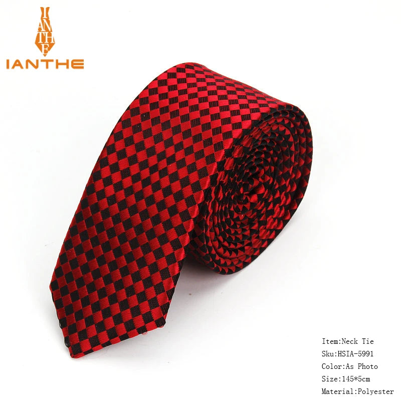 Brand New Men's Classic Plaid Ties For Men Necktie Suits Wedding Neck Tie For Business Cravats 5cm Pocket square Necktie sets