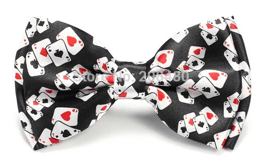 Bow Ties For Men Fashion Playing Card/Poker Red Black Tuxedo Dress Bowtie Party Formal Gift Wedding Shirts Cravat Drop Shipping