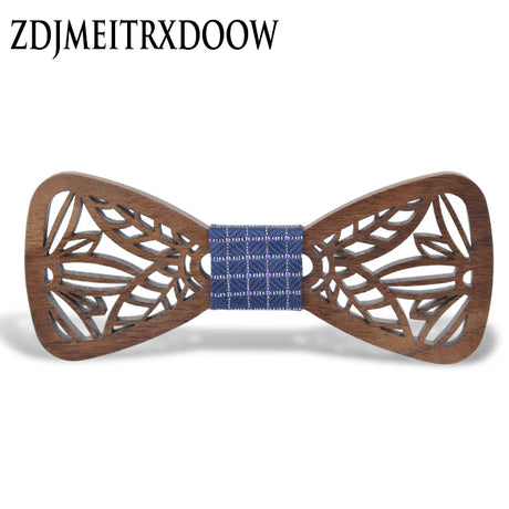 New Arrival Hollow Wood Bow Ties for Mens Wedding Suits Wooden Bow Tie Butterfly Shape leaves Bowknots Gravatas Slim Cravat