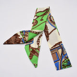 Small Silk Scarf For Women 2021 New Print Handle Bag Ribbons Brand Fashion Head Scarf Small Long Skinny Scarves Wholesale