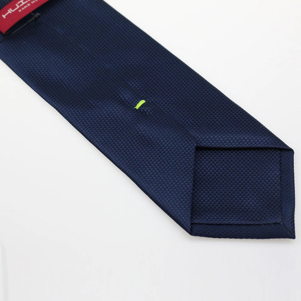 HUISHI 8CM 8 Styles Men's Solid Dark Blue Color Neck Tie 6cm Waterproof Jacquard Necktie Daily Wear Cravat Wedding Party For Men