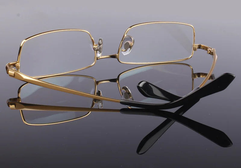 Handoer Men Eyeglasses Frame Pure Titanium Optical Glasses Prescription Spectacles Full Rim Eyewear Metal Frame Glasses Frame