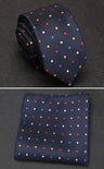 XGVOKH Men Tie Cravat Set Fashion Wedding Ties for Men Hanky Necktie Dot Striped Gravata Jacquard Tie Social Party Accessories