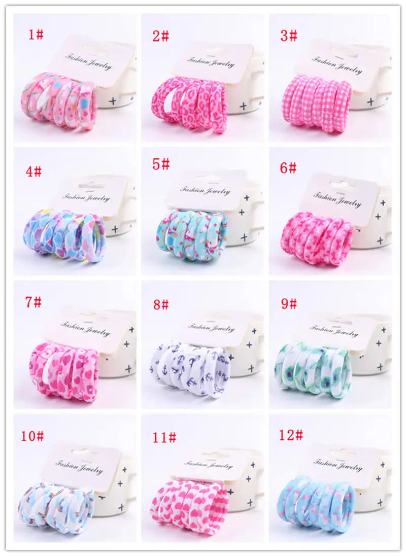 6PCS/Sett Cute Girls Elastic Hair Bands Scrunchies Ponytail Holder Rubber Bands Hair Ties Sweet Kids Hair Rope Hair Accessories