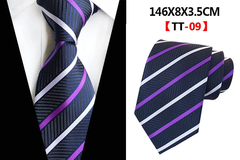 New Design Paisley Plaid Jacquard Woven Silk Mens Ties Neck Tie 8cm Striped Ties for Men Business Suit Business Wedding Party