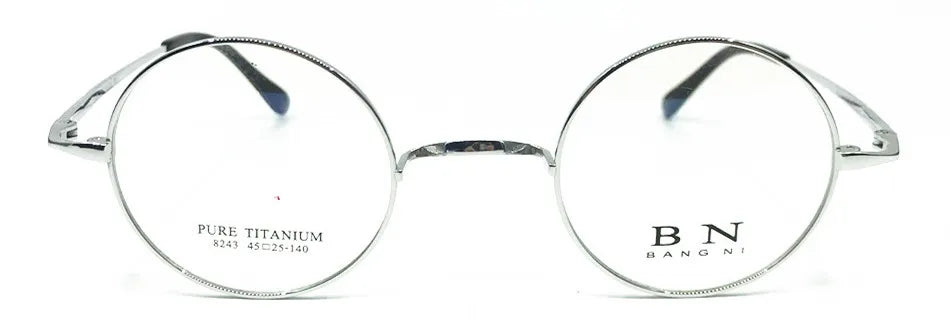 Pure Titanium Vintage 45mm Small Round Eyeglass Frames Full Rim Rx able Glasses
