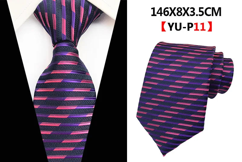 New Design Paisley Plaid Jacquard Woven Silk Mens Ties Neck Tie 8cm Striped Ties for Men Business Suit Business Wedding Party