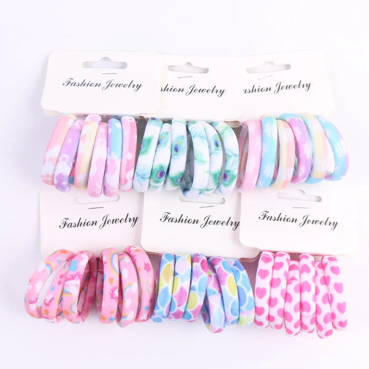 6PCS/Sett Cute Girls Elastic Hair Bands Scrunchies Ponytail Holder Rubber Bands Hair Ties Sweet Kids Hair Rope Hair Accessories