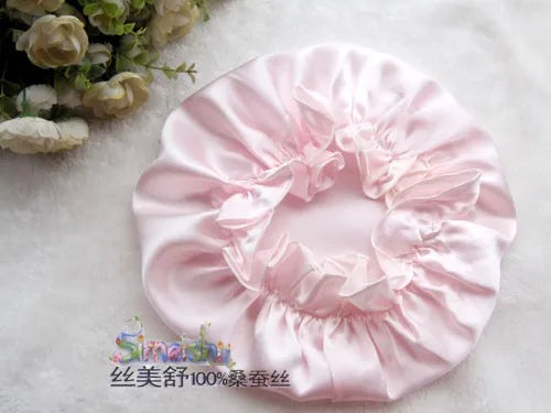 100% Mulberry Silk Nightcap Hair Styling Pure Silk Sleeping Hat Free Shipping