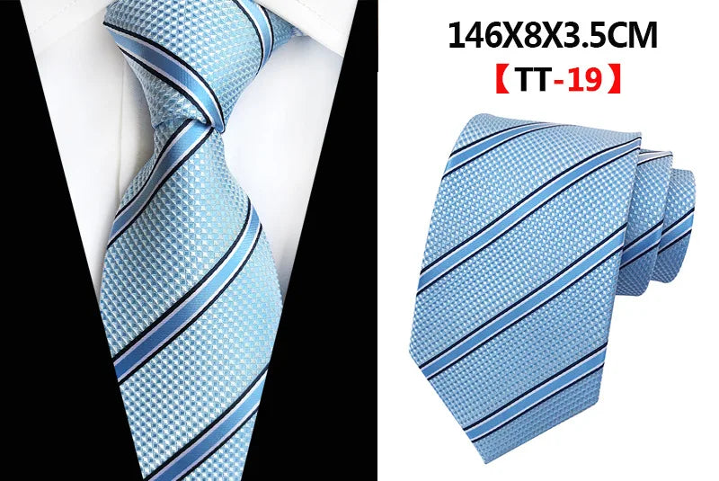 New Design Paisley Plaid Jacquard Woven Silk Mens Ties Neck Tie 8cm Striped Ties for Men Business Suit Business Wedding Party