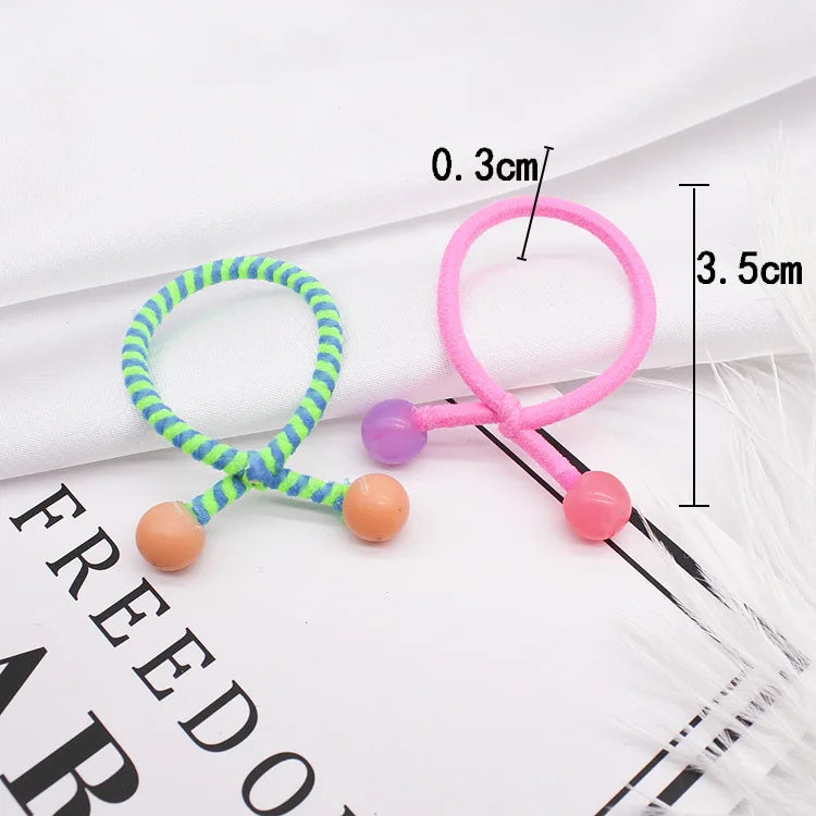 10Pcs / Lot Candy Fluorescence Colored Hair Holders High Quality Rubber Bands Hair Elastics Accessories Girl Women Tie Gu