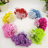 Korean Fashion Elastic Hair Bands DIY Flower Hairband Round Hoop Cute Ribbon Ball Scrunchies 100Pcs/Lot Girls Hair Accessories