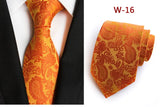 New Striped Silk Tie 8cm Luxury Paisley Necktie Red Bule Purple Polyester Neck Tie For Men Formal Business Wedding Party Ties