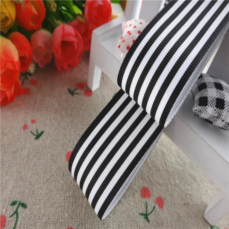 10 yards 1'' 25mm stripe printed grosgrain ribbons cartoon ribbon handmade hair bows YM16100785