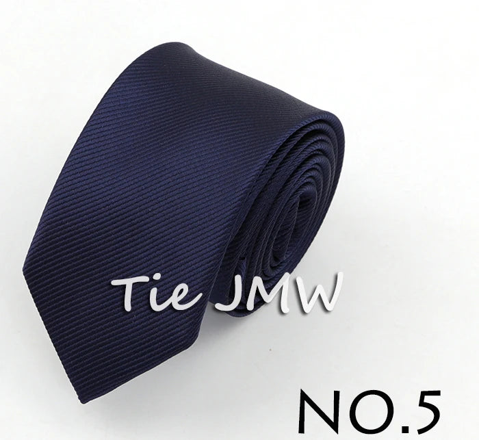 Men Solid Classic Ties Formal Striped Business 6cm Slim Necktie for Wedding Tie Skinny Groom Cravat