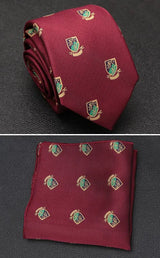 XGVOKH Men Tie Cravat Set Fashion Wedding Ties for Men Hanky Necktie Dot Striped Gravata Jacquard Tie Social Party Accessories