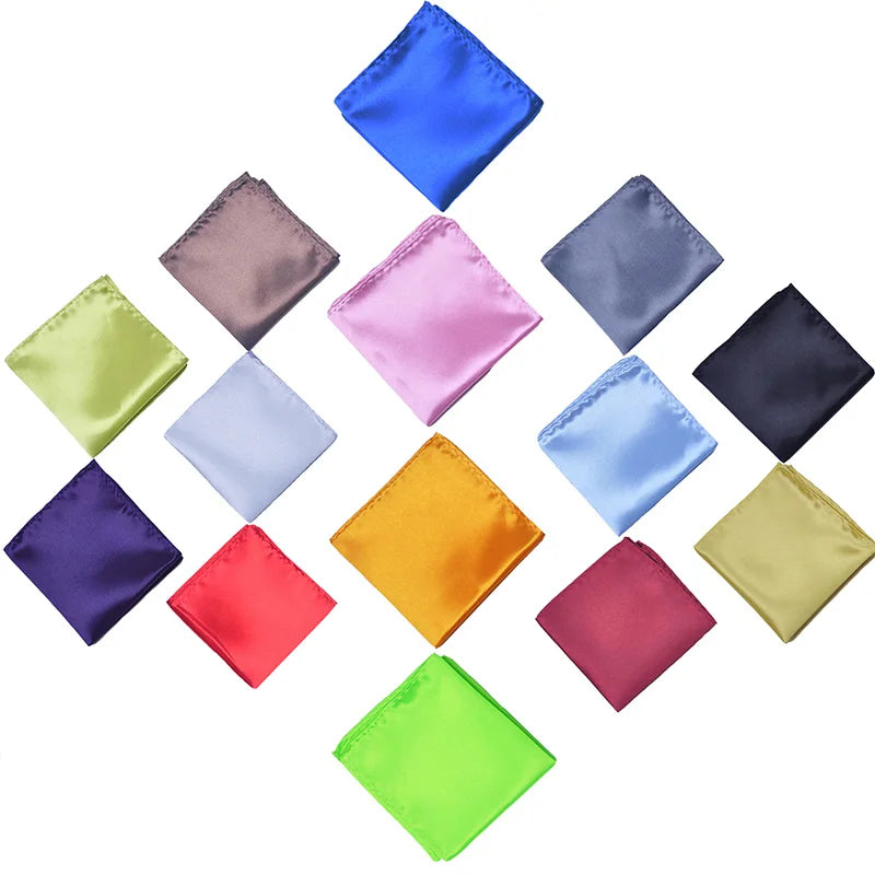 Satin Handkerchief For Men Candy Color Mens Suits Pocket Square Business Chest Towel Hanky Suit Napkin Solid  Sale