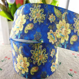 1" 25mm/1-1/2" 38mm 5 Yards Flowers Printed Grosgrain Ribbons DIY 100% Polyester Hair Bows Handmade Grosgrain Ribbons 18091905