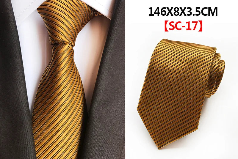 New Striped Silk Tie 8cm Luxury Paisley Necktie Red Bule Purple Polyester Neck Tie For Men Formal Business Wedding Party Ties