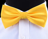 GUSLESON Silk Solid Pre-tied Bow Tie for Men Purple Black Yellow Double Fold Bow ties Waterproof Wedding Business Bowtie