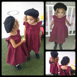 Wool Kids Winter Hat for Girls Retro Baby Beret Hats with Pearls Autumn Winter Kids Cap for Children Accessories 2-6Y