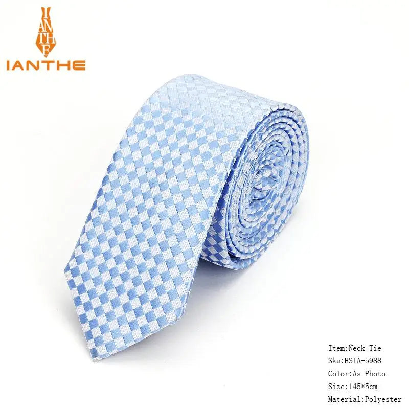 Brand New Men's Classic Plaid Ties For Men Necktie Suits Wedding Neck Tie For Business Cravats 5cm Pocket square Necktie sets