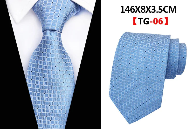 New Design Paisley Plaid Jacquard Woven Silk Mens Ties Neck Tie 8cm Striped Ties for Men Business Suit Business Wedding Party