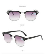 Men Women Students Myopia Sunglasses Metal Half Frame Nearsighted Gray Lens Glasses -0.5 -1 -1.5 -2 -2.5 -3 -3.5 -4 -4.5 -5 -6