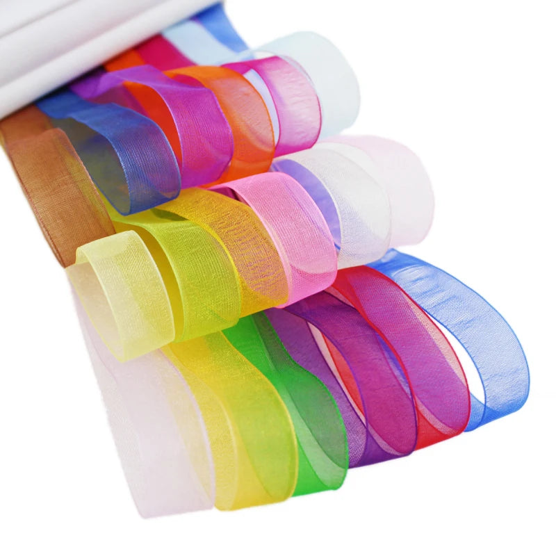 (50 yards/roll) 12mm organza ribbons wholesale gift wrapping decoration Christmas ribbons