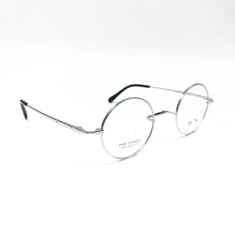 Pure Titanium Vintage 45mm Small Round Eyeglass Frames Full Rim Rx able Glasses