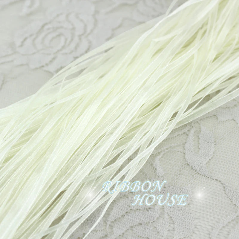 (40 meters/lot) 3mm organza ribbons wholesale gift wedding Christmas decoration wrapping lace