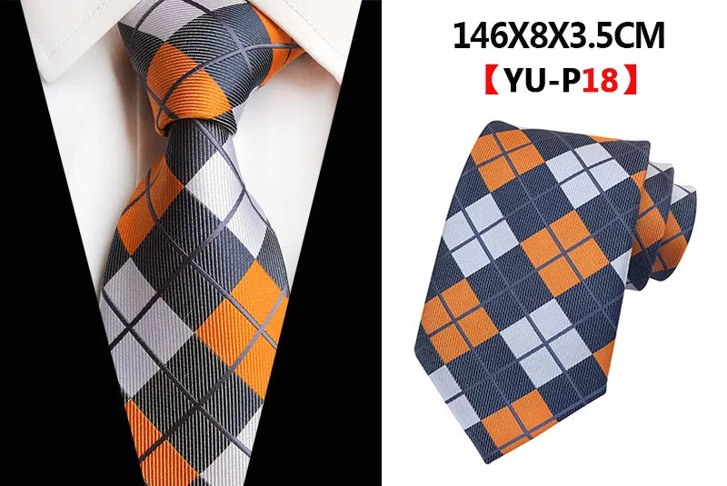 New Design Paisley Plaid Jacquard Woven Silk Mens Ties Neck Tie 8cm Striped Ties for Men Business Suit Business Wedding Party